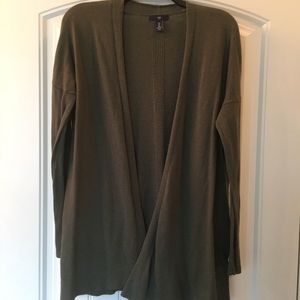 Olive Green Open Cardigan